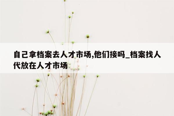 自己拿档案去人才市场,他们接吗_档案找人代放在人才市场