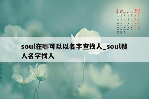 soul在哪可以以名字查找人_soul搜人名字找人