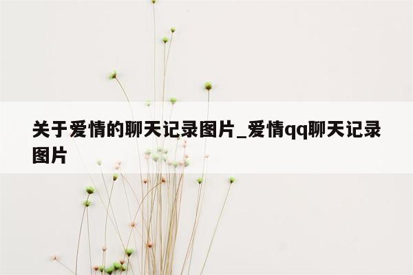 关于爱情的聊天记录图片_爱情qq聊天记录图片