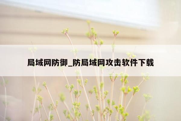 局域网防御_防局域网攻击软件下载