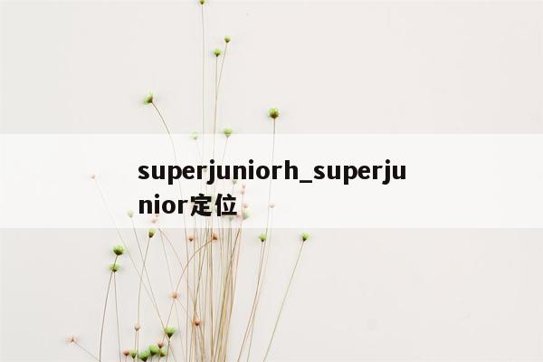 superjuniorh_superjunior定位
