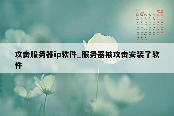 攻击服务器ip软件_服务器被攻击安装了软件