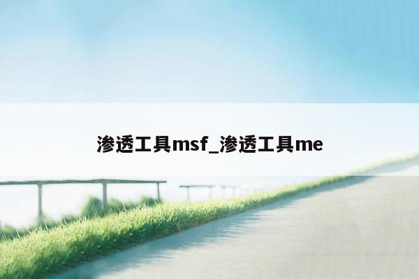 渗透工具msf_渗透工具me