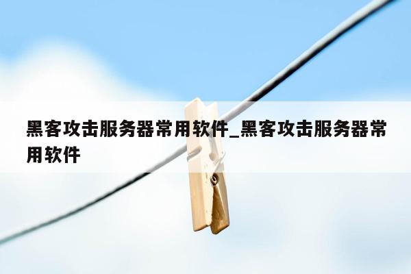 黑客攻击服务器常用软件_黑客攻击服务器常用软件