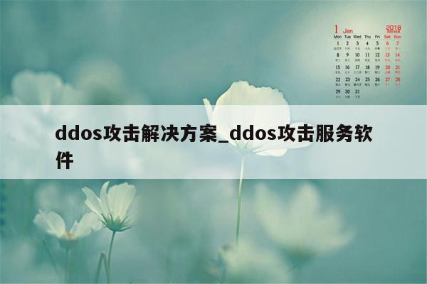 ddos攻击解决方案_ddos攻击服务软件