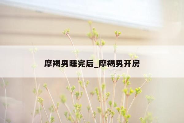 摩羯男睡完后_摩羯男开房