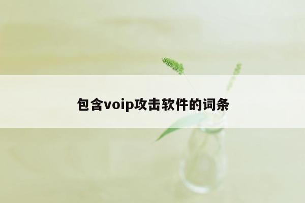 包含voip攻击软件的词条