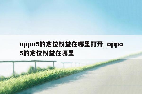 oppo5的定位权益在哪里打开_oppo5的定位权益在哪里