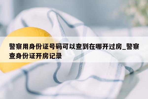 警察用身份证号码可以查到在哪开过房_警察查身份证开房记录