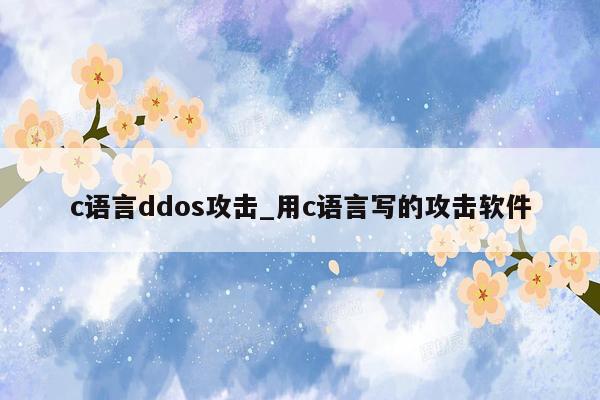 c语言ddos攻击_用c语言写的攻击软件