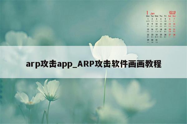 arp攻击app_ARP攻击软件画画教程