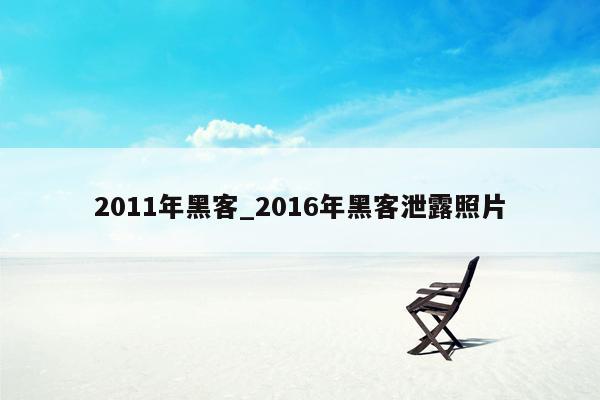 2011年黑客_2016年黑客泄露照片