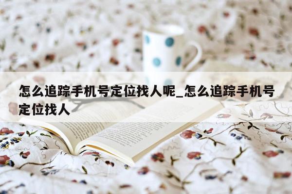 怎么追踪手机号定位找人呢_怎么追踪手机号定位找人