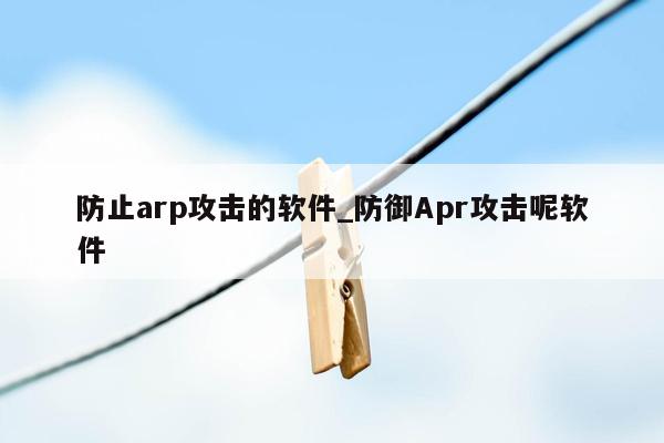 防止arp攻击的软件_防御Apr攻击呢软件