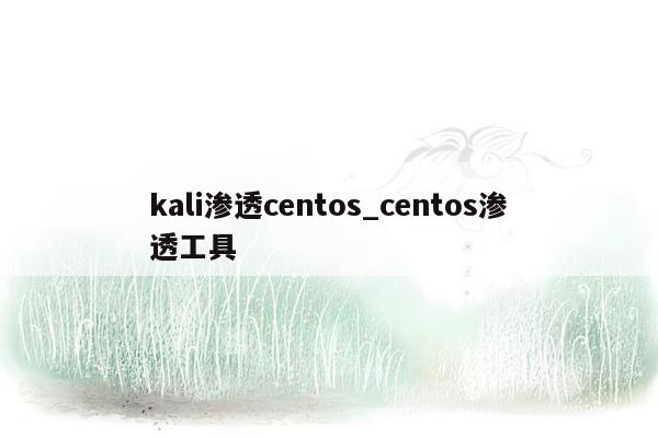 kali渗透centos_centos渗透工具