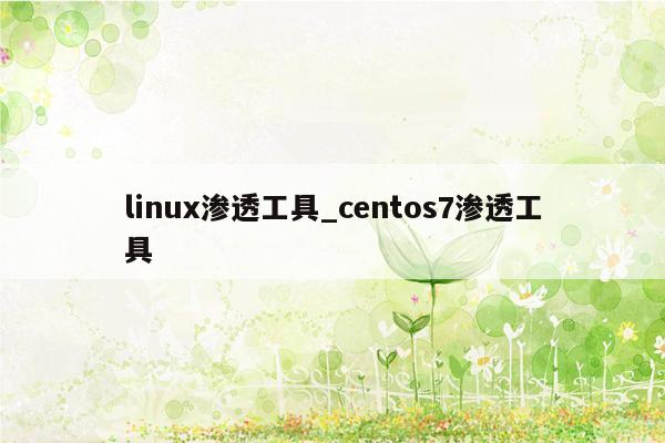 linux渗透工具_centos7渗透工具