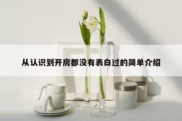 从认识到开房都没有表白过的简单介绍