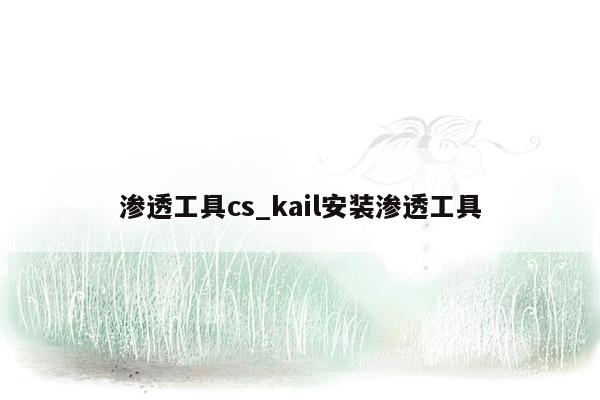 渗透工具cs_kail安装渗透工具