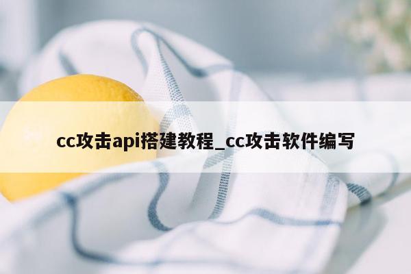 cc攻击api搭建教程_cc攻击软件编写