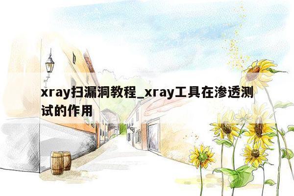 xray扫漏洞教程_xray工具在渗透测试的作用